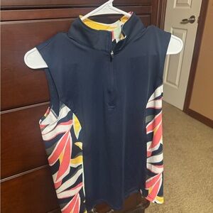 Lady Hagen Navy Tank Top with Vibrant Accents